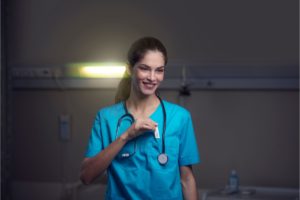 Nurse working her nursing night shift